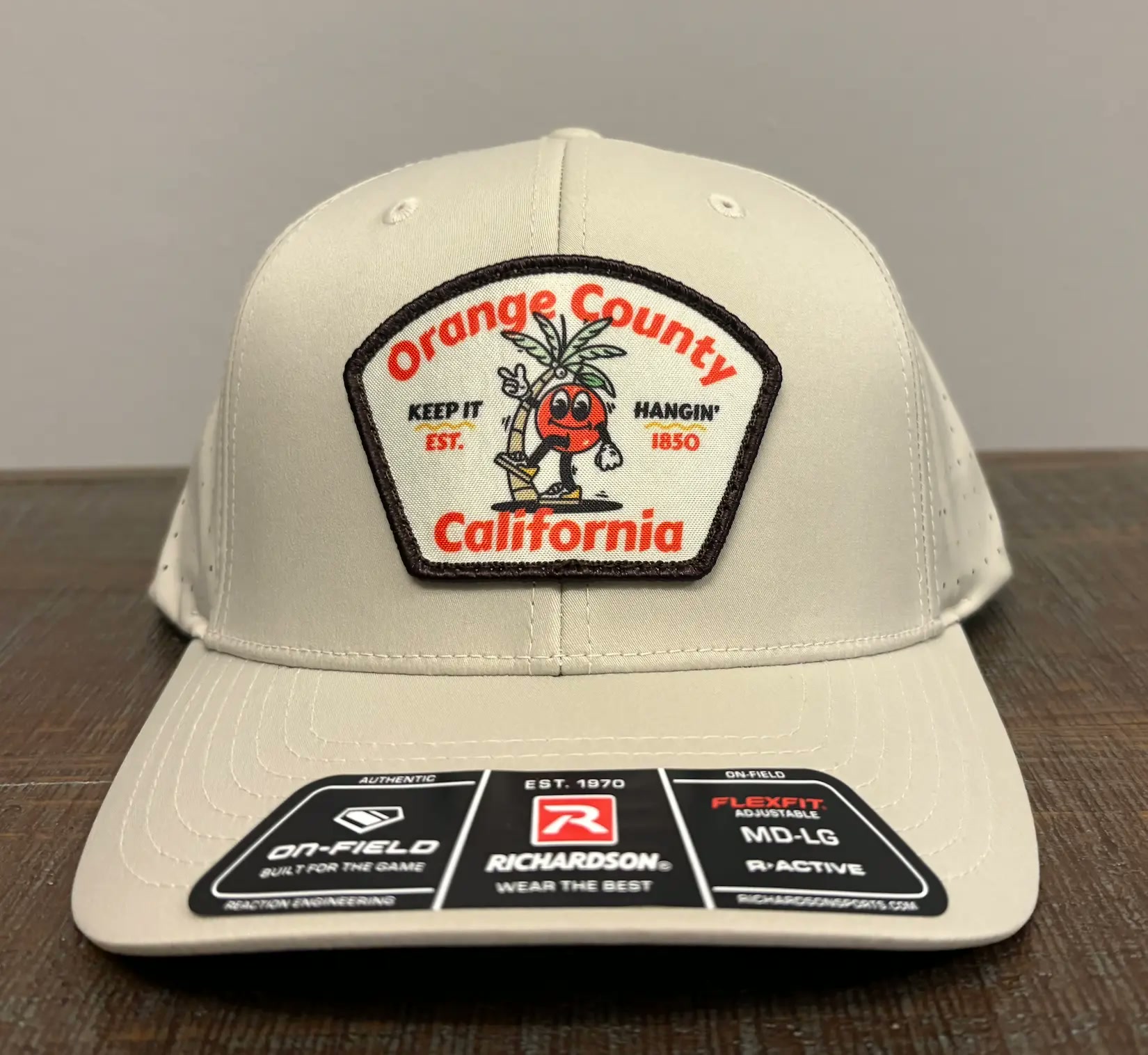 Custom fabric patch hat detail